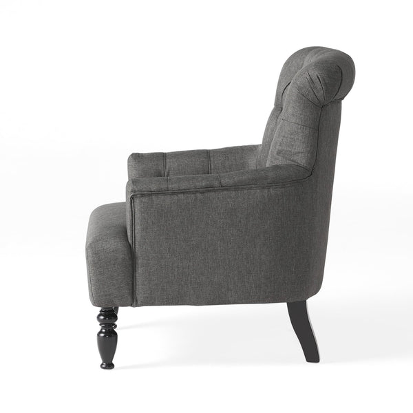 English Elm Christopher Knight Home® - CLUB CHAIR Dark Gray Fabric Accent Chair — Plush Deep Seat, Sturdy Frame, Modern Living Room Style 57752.00DGAY