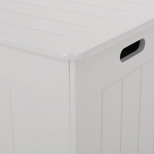 English Elm Christopher Knight Home® - BATHROOM Modern Light Grey Faux Wood Laundry Hamper with Flip-Top Lid, Vertical Slats, 20"W x 20.25"H 66608.00LGRY