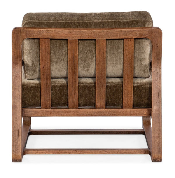 Hooker Furniture Moraine Accent Chair With Vintage Natural Wood Frame, Distressed Scandinavian Modern Comfort Seat Medium Brown CC585-420