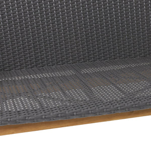 English Elm Christopher Knight Home® - BRYAN Teak Loveseat with Acacia Wood Frame and Wicker Seating, Transitional Outdoor Comfort 51" 73994.00GRY