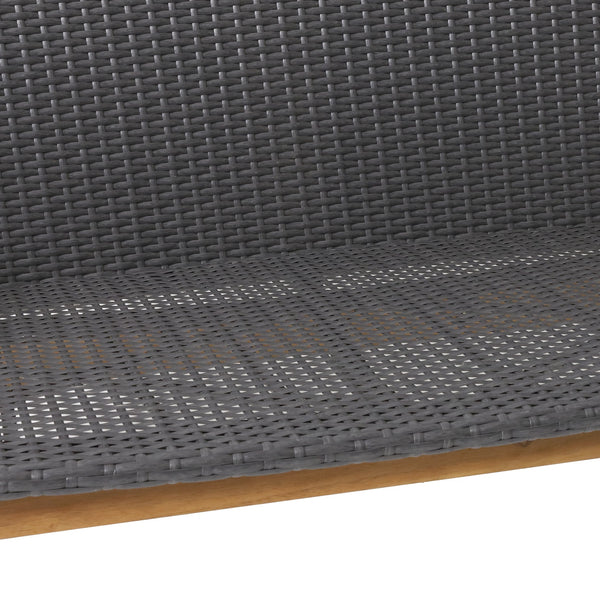 English Elm Christopher Knight Home® - BRYAN Teak Loveseat with Acacia Wood Frame and Wicker Seating, Transitional Outdoor Comfort 51" 73994.00GRY