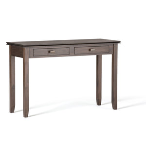 English Elm Artisan Console Sofa Table - Handcrafted Natural Aged Brown With Drawers For Stylish Storage & Display B136P158697