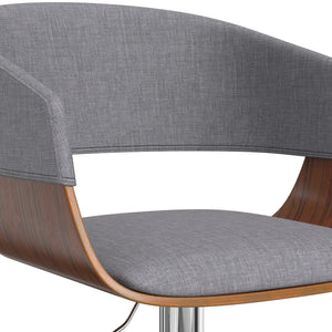 English Elm Lowell Adjustable Swivel Bar Stool - Light Grey Linen Upholstery, Mid-Century Modern Design & Comfort B136P158833