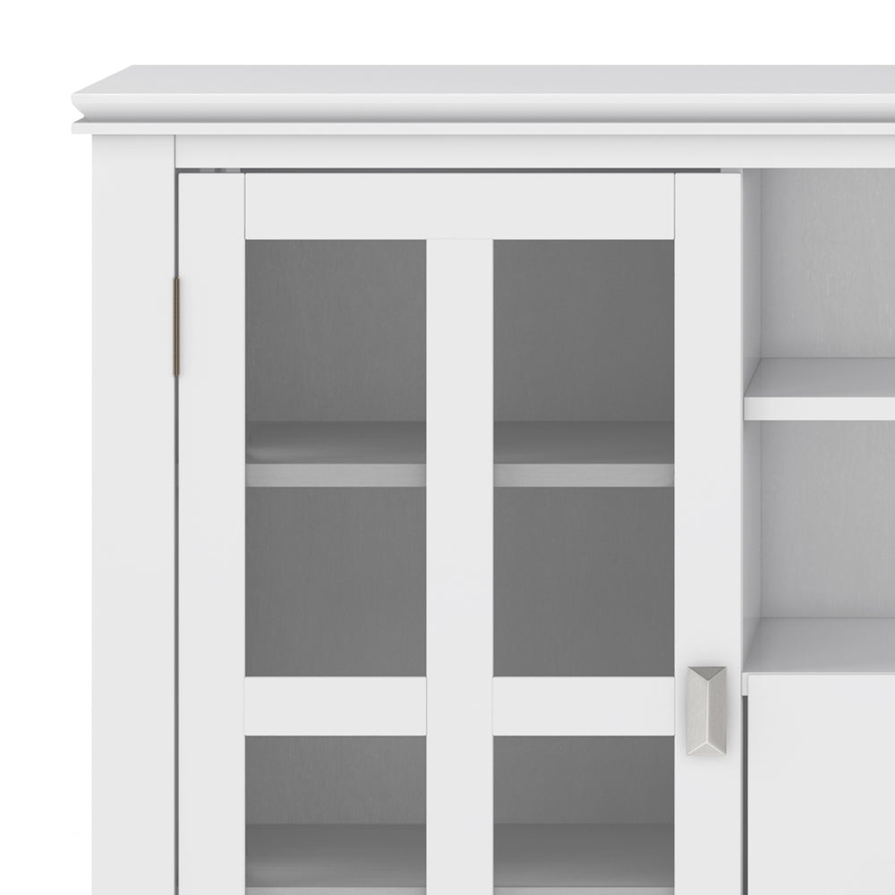 English Elm Artisan Tall Tv Media Stand - Handcrafted White Wood With Modern Design & Ample Storage Solutions B136P158412