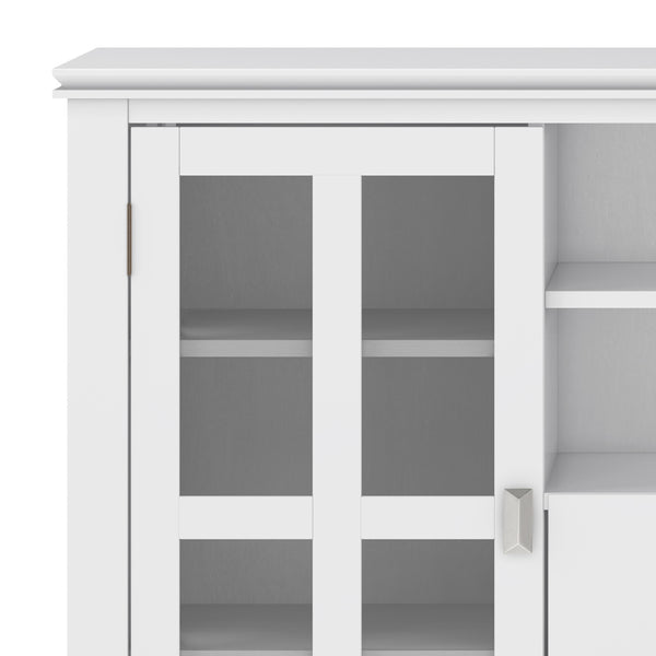 English Elm Artisan Tall Tv Media Stand - Handcrafted White Wood With Modern Design & Ample Storage Solutions B136P158412