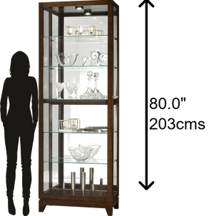 Hekman Furniture 680588 Luke Lighted Curio Cabinet - Elegant Glass Display, Adjustable Shelves & Premium Craftsmanship Espresso Luke Curio Cabinet 680588