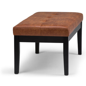 English Elm Lacey Tufted Ottoman Bench In Distressed Saddle Brown - Stylish Storage Solution For Any Room B136P159209