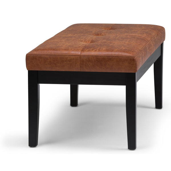 English Elm Lacey Tufted Ottoman Bench In Distressed Saddle Brown - Stylish Storage Solution For Any Room B136P159209