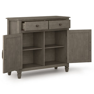 English Elm Connaught Solid Wood Entryway Storage Cabinet – Farmhouse Grey, Timeless Charm & Ample Storage Solution B136P158539