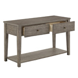 Homelegance By Top-Line Juniper Antique Grey Finish Grey Fiber Cement Table with Self Grey Rubberwood