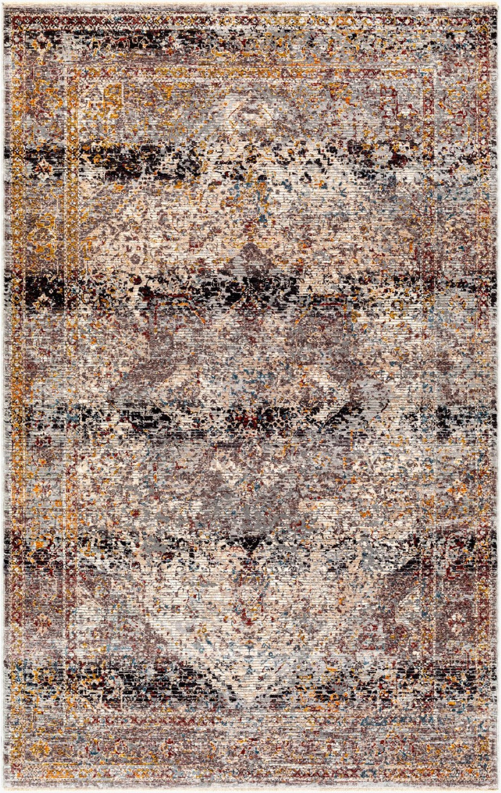 Livabliss Arya Traditional Fringe Area Rug Polyester Viscose Blend Medium Pile Living Room RYA2300-8101210