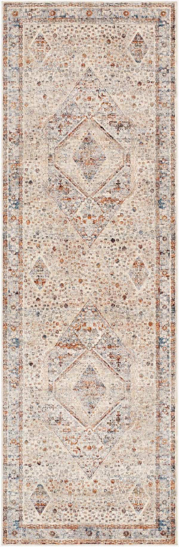 Livabliss Arya Traditional Fringe Accent Rug Polyester Viscose Blend for Entryways and Bedside Medium Gray, Bl 3'3" x 10' RYA2305-3310