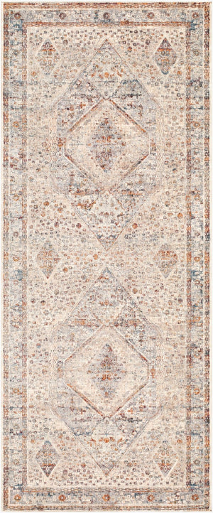 Livabliss Arya Traditional Fringe Accent Rug Polyester Viscose Blend for Entryways and Bedside Medium Gray, Bl 3'3" x 8' RYA2305-338