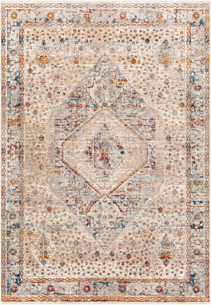 Livabliss Arya Traditional Fringe Accent Rug Polyester Viscose Blend for Entryways and Bedside Medium Gray, Bl 7'10" x 10' RYA2305-71010