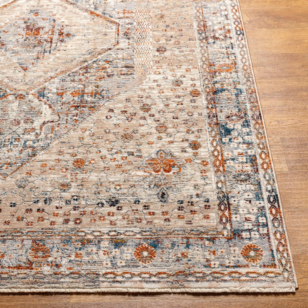 Livabliss Arya Traditional Fringe Accent Rug Polyester Viscose Blend for Entryways and Bedside Medium Gray, Bl 7'10" x 10' RYA2305-71010