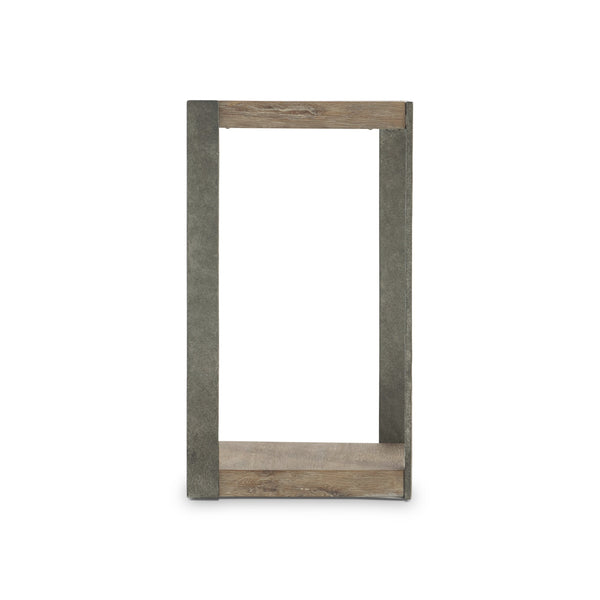 Bernhardt Bernhardt Tribeca Wire-Brushed Oak Accent Table With Textured Steel Supports And Lower Shelf Storage 333123