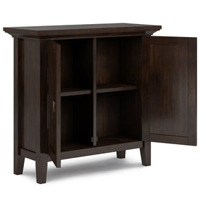 English Elm Redmond Low Storage Cabinet - Handcrafted Solid Wood In Rich Brunette Brown Finish, Elegant Design B136P159525-GIGA