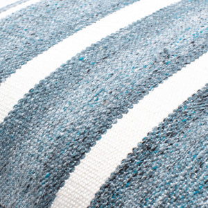 Surya Rayer Eco-friendly 18" Accent Pillow - Charming Farmhouse Style For Indoor & Outdoor Decor Blue Recycled Pet Yarn,Recycled Pet Yarn Rye001-2222d