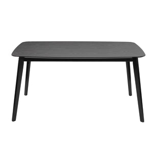 English Elm Christopher Knight Home® - DINING Mid-Century Solid Wood & Faux Wood Top Table with Rubberwood Legs, Sleek Rounded Edge Design Black 58907.00BLK