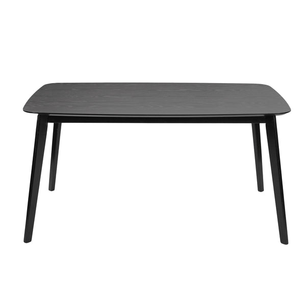 English Elm Christopher Knight Home® - DINING Mid-Century Solid Wood & Faux Wood Top Table with Rubberwood Legs, Sleek Rounded Edge Design Black 58907.00BLK