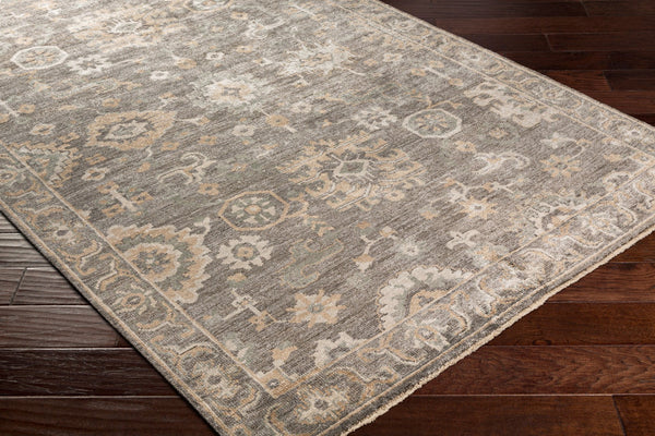 Surya Royal Handmade 10' X 14' Luxurious Viscose Rug – Elegant Design With Fringe Detailing For Home Décor Charcoal Viscose Ryl2300-1215