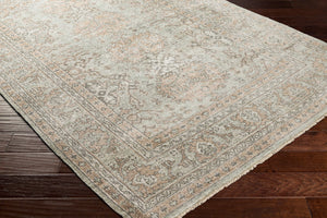 Surya Royal Handmade 10' X 14' Luxurious Viscose Rug – Elegant Design With Fringe Detailing For Home Décor Dusty Sage Viscose Ryl2302-1014