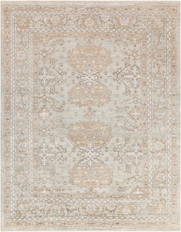 Surya Royal Handmade 10' X 14' Luxurious Viscose Rug – Elegant Design With Fringe Detailing For Home Décor Dusty Sage Viscose Ryl2302-1014