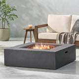 Christopher Knight Home® Noble House 50 000 Btu Square Mgo Fire Table Tank Outside