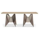 Bernhardt Solaria Console Table with 2 Metal Origami-inspired Bases 310911