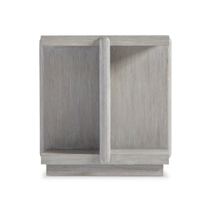Bernhardt Bernhardt Sereno Square Side Table With Partitioned Shelves, Grigio Oak Finish, Rustic Modern Accent 329124
