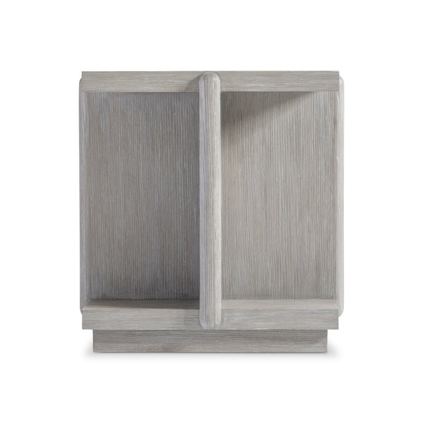 Bernhardt Bernhardt Sereno Square Side Table With Partitioned Shelves, Grigio Oak Finish, Rustic Modern Accent 329124