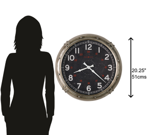 Hekman Furniture 625717 Vintage Aged Wall Clock - Nautical Industrial Design, Quartz Movement & Stunning Detail  Riggs Wall Clock 625717