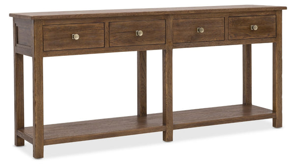 Hooker Furniture Driftwood Rustic Sideboard Buffet With Self-Closing Drawers, Removable Silverware Tray, Oak Finish Medium Wood 6820-75900B-85