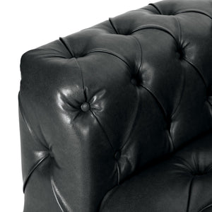 English Elm Mirod Button Tufted Three Seat Pu Sofa with Birch Legs for Living Room N760S0000012B