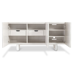 Bernhardt Bernhardt Sereno Buffet - Rustic-Modern Walnut & Textured Metal Buffet With Faux Stone Legs, 68" 329136