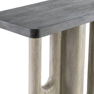 Bernhardt Bernhardt Malko Console Table — Sculptural Wire-Brushed Mahogany Top With Serpentine Staggered Base, 68" 357919