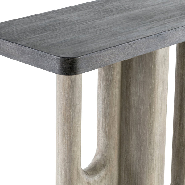 Bernhardt Bernhardt Malko Console Table — Sculptural Wire-Brushed Mahogany Top With Serpentine Staggered Base, 68" 357919