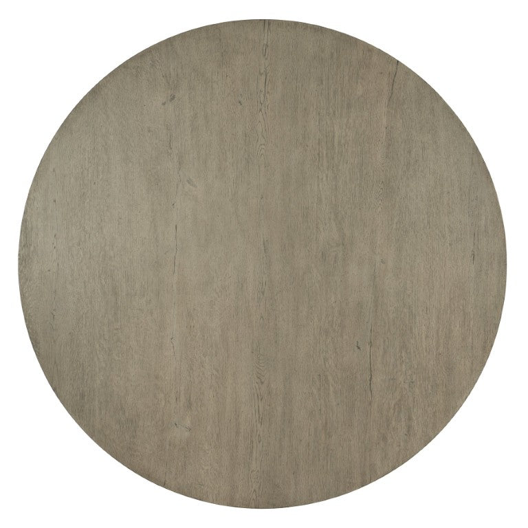 Hooker Furniture Linville Oak Veneer 60" Round Dining Table — Two-Tone Mink Top & Textured Black Pedestal, Seats 4–6 6150-75213-85