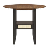 Homelegance By Top-Line Delroy Cane Accent Dining Table Black Rubberwood