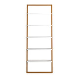 Homelegance By Top-Line Haddon Two-Tone Leaning Ladder Bookcase Natural Wood
