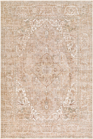Livabliss The Vintage Runner Fringe Trimmed Machine Woven Polyester Rug for Hallways Beige, Brown 9' x 12'6" RZDT2300-9126