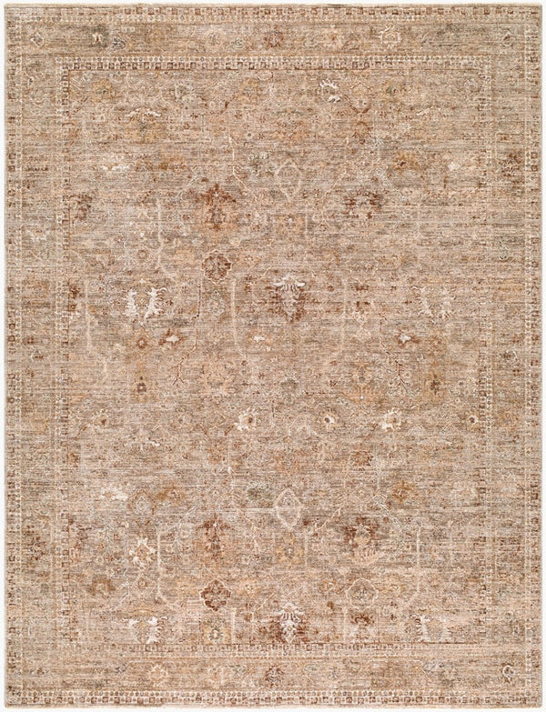 Livabliss The Vintage Runner Rug Machine Woven Polyester with Fringe Trim for Hallway Entryway Brown, Beige 6'7" x 9'10" RZDT2311-6796