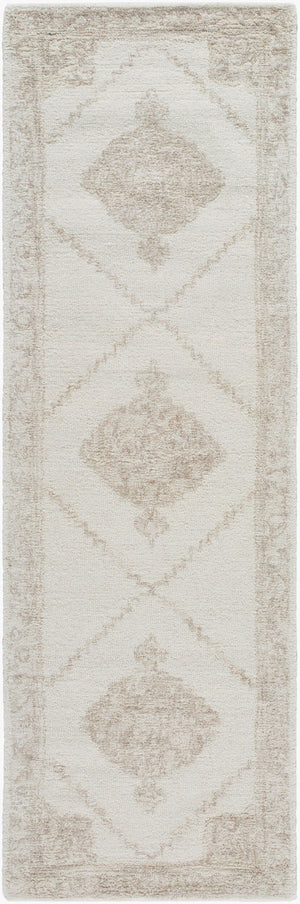 Livabliss Rize Hand Tufted Wool Area Rug for Entryways Bedside Floors and Reading Nooks Ivory, Taupe 2'6" x 8' RZE2304-268