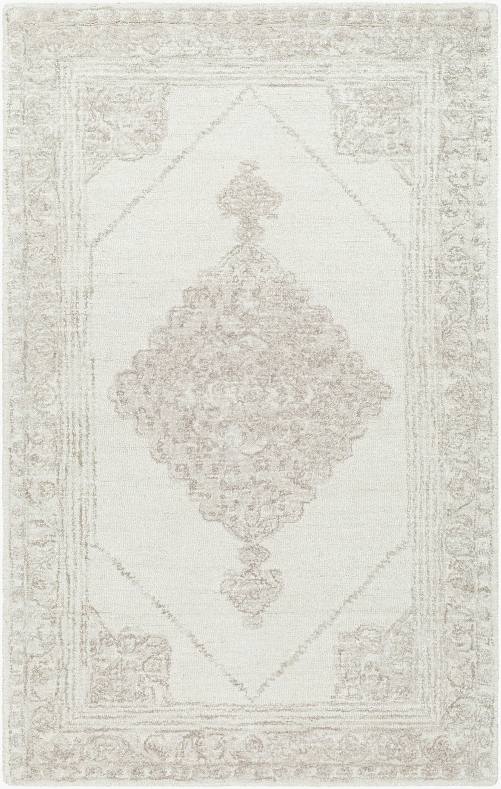Livabliss Rize Hand Tufted Wool Area Rug for Entryways Bedside Floors and Reading Nooks Ivory, Taupe 2' x 3' RZE2304-23