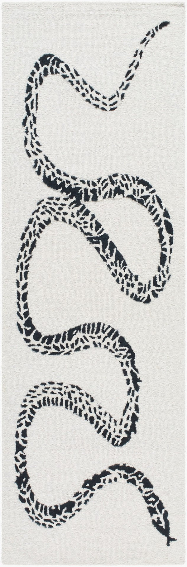Livabliss Rize Hand Tufted Wool Accent Rug Artisan Crafted for Entryways and Cozy Bedroom Spaces Ivory, Midnight 2'6" x 8' RZE2305-268
