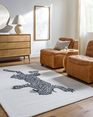 Livabliss Rize Hand Tufted Wool Accent Rug Plush Artisan Crafted for Entryways and Bedrooms Ivory, Jet Blac 2'6" x 8' RZE2307-268