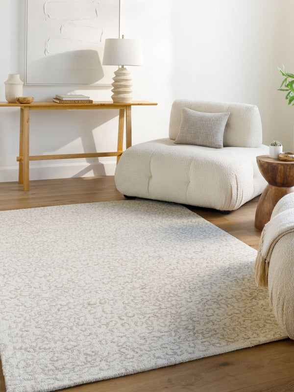 Livabliss Rize Hand Tufted Wool Area Rug Soft Medium Pile for Entryway Bathroom or Bedside Ivory, Taupe 8' x 10' RZE2308-810