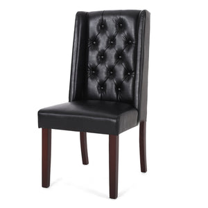 English Elm Dining Chair Set of Two Wingback Button Tufted High Back Birch Leg Upholstered 61539.00PUMDNT