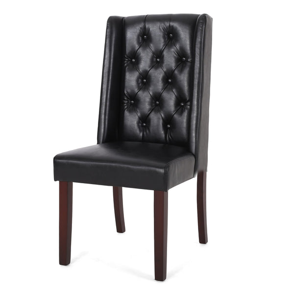 English Elm Dining Chair Set of Two Wingback Button Tufted High Back Birch Leg Upholstered 61539.00PUMDNT