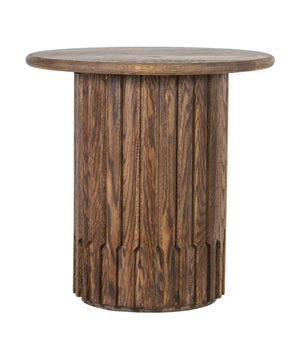Porter Designs Porter Bixby Solid Red Oak Wood End Table – Artisan Design With Warm Honey Finish & Unique Channels Brown Wood 05-108-06-1814